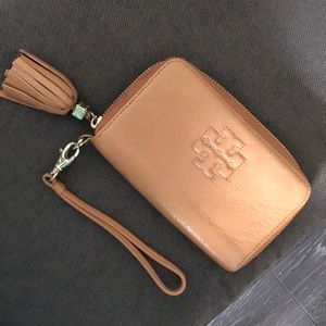 Tory Burch Tan Genuine Leather Wristlet / Wallet